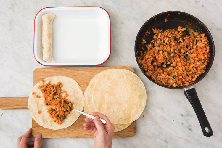 Assemble the enchiladas