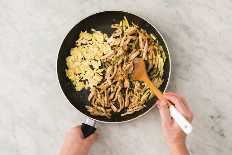 Cook the pork strips