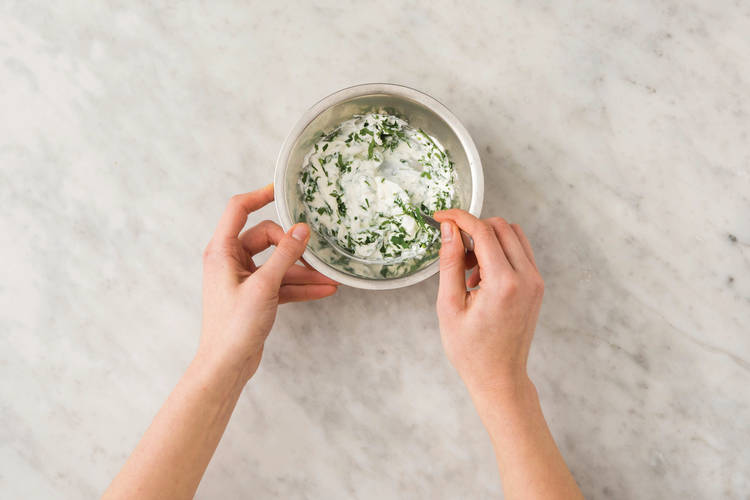 Make the parsley yoghurt