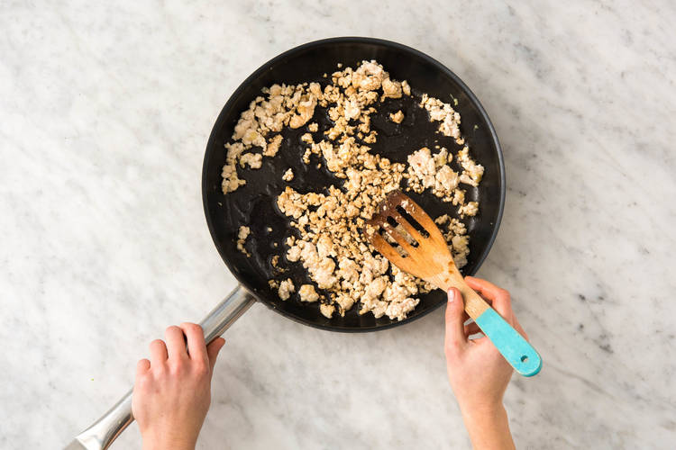 Cook the chicken larb