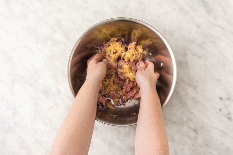 Make the pork patties