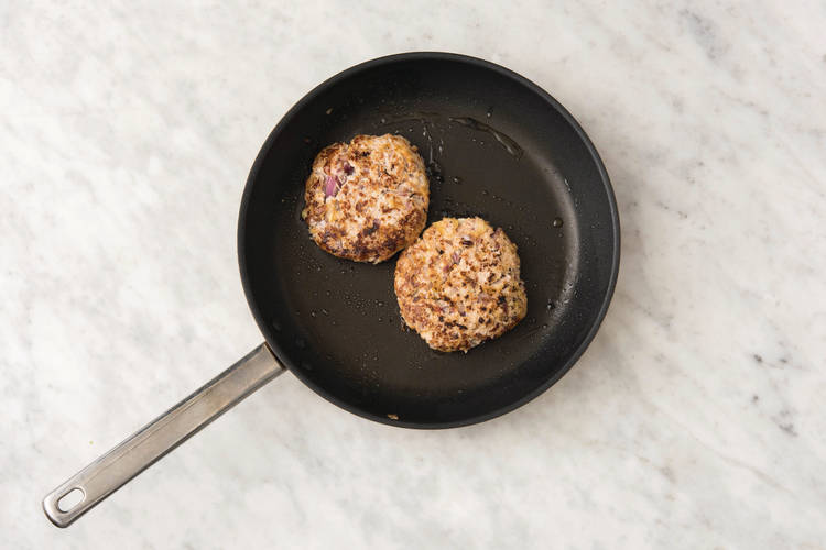 Cook the pork patties